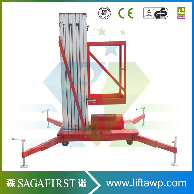 10m Hydraulic Single Mast Aluminum Lift Platform